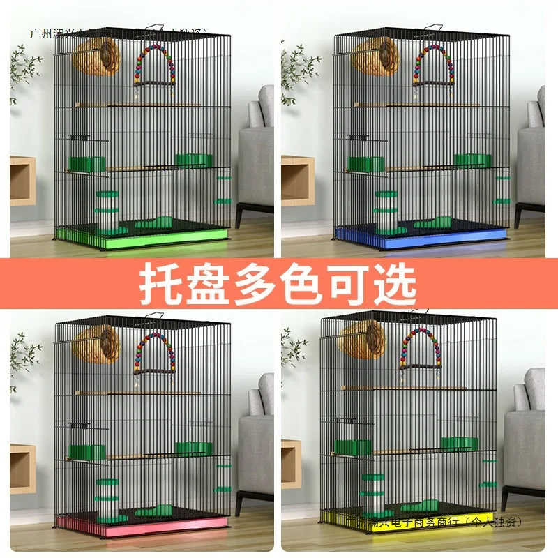 

Parrot Bird Cage Plus Large Villa Tiger Skin Xuanfeng Peony Text Bird Cage Wren Myna Plus Breeding Cage