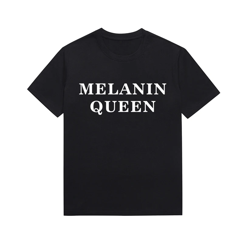 Melanin Queen Graphic Female Tees Streetwear Trend Neutral Tops Custom T Shirt Drop Shipping