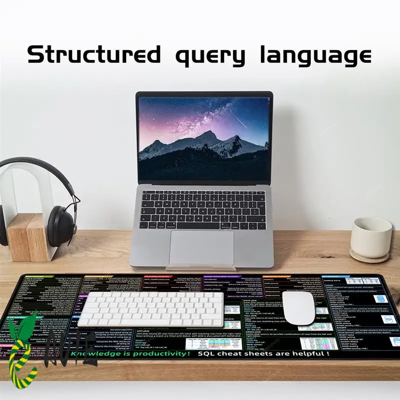 SQL Programing Mouse Pad Large Cheat Sheet Shortcut Keyboard Mousepad For Database Engineer Non-Slip Desk Mat