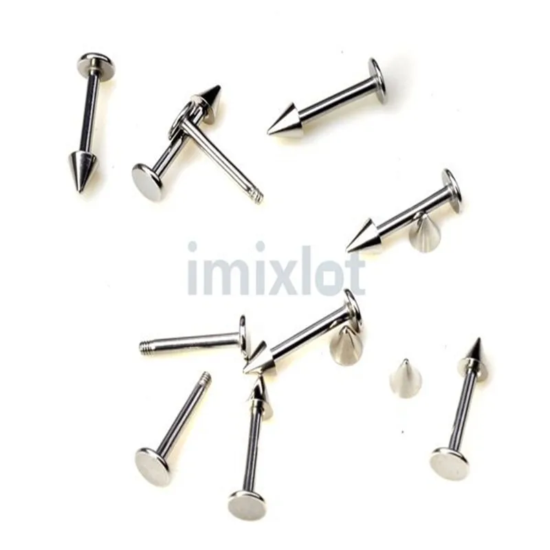 PINKSEE New Mixed 120 Pcs/Lot Silver Color Body Jewelry Piercing Eyebrow Lip Belly Rings Wholesale