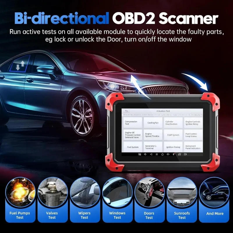 D7 Bidirectional OBD2 Scanner: 2024 Newest Automotive Scanner Diagnostic Tool with ECU Coding, Active Tests, All System Scan