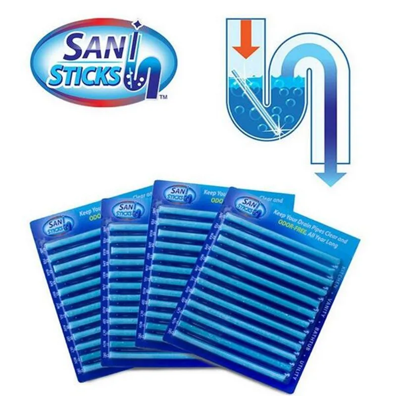 12/set Sewer Cleaning Rod Sani Sticks Oil Decontamination Kitchen Toilet Bathtub Drain Cleaneer Spot Pipe Cleaner Clean