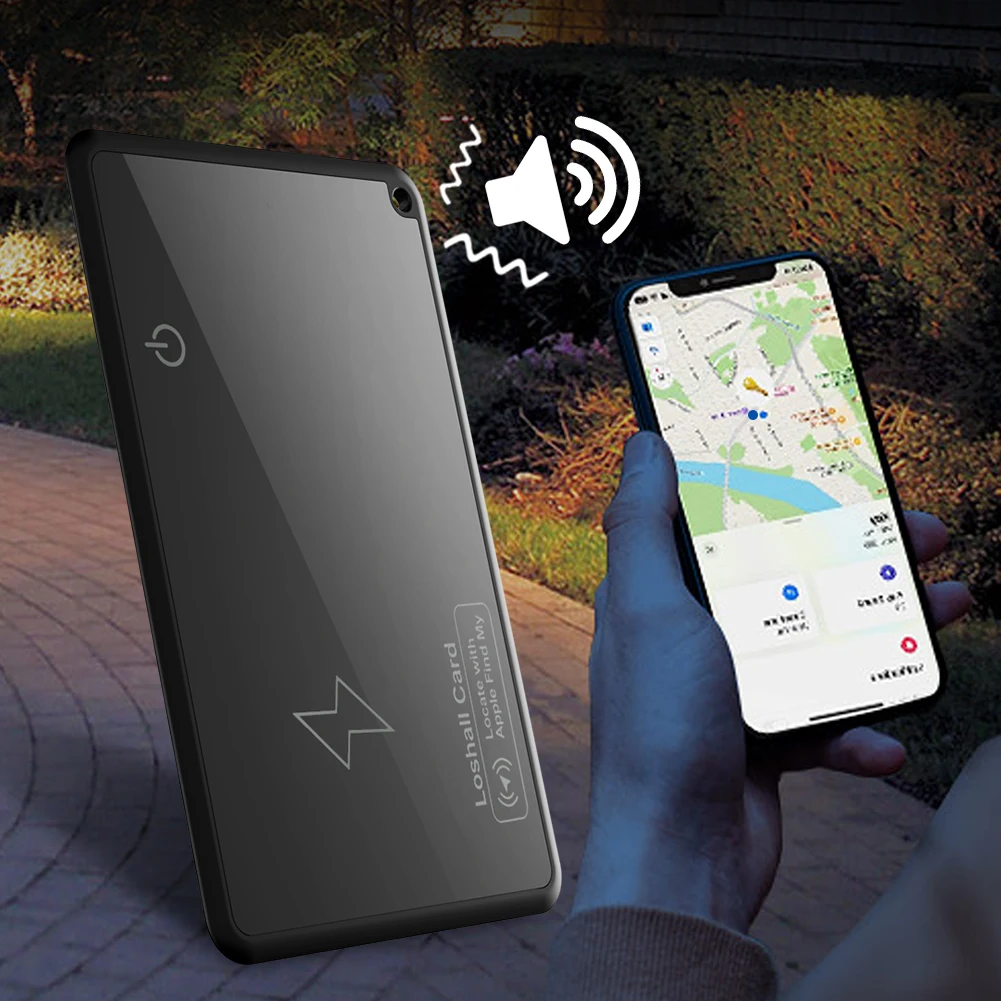 Wireless Charging Wallet Tracker Card Waterproof GPS Locator Compatible with Apple Find My App Thin Smart Tag iphone Device