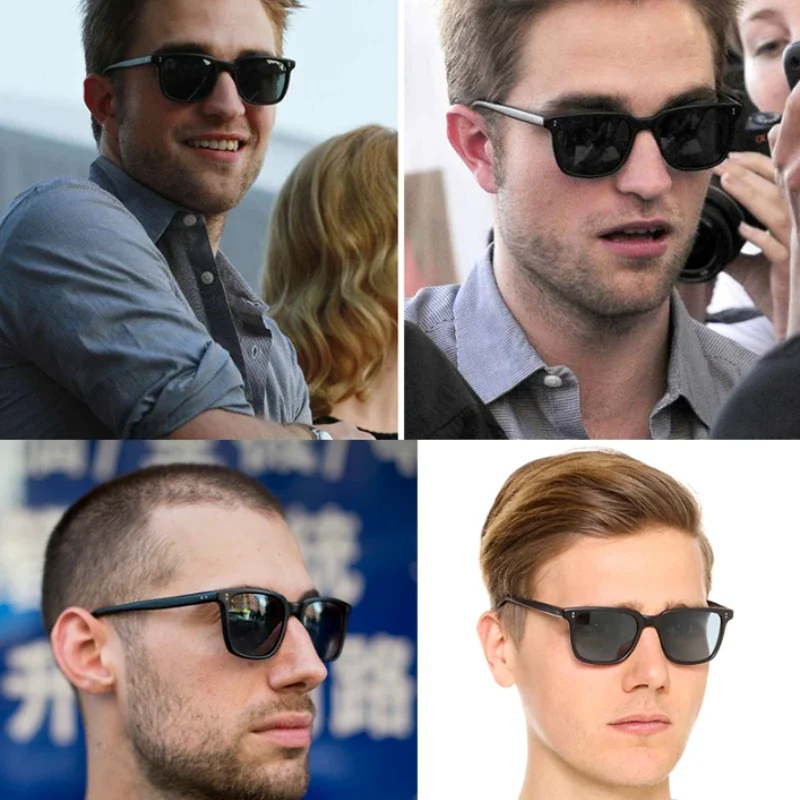 New Ins Popular Rectangle Sunglasses Очки Men Blue Lens Brand Designer Fashion Iron Man Glasses Vintage Oculos De Sol Masculino