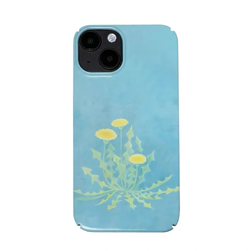 

Blue Fresh Yellow Flower Art Phone Case for IPHONE 17 Air 16E 15 PROMAX 14 Plus 13 12 MINI 11 PRO 16Plus XR Acrylic Phone Cover