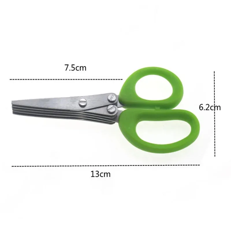 New 3/5 Layers Kitchen Scissors Stainless Steel Vegetable Cutter Scallion Herb Laver Spices cooking Tool Cut Kitchen Accessories