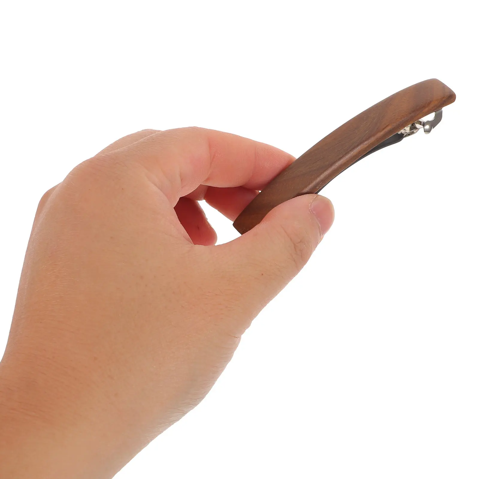 

3Pcs Sandalwood Hair Clip Minimalist Wooden Barrette Vintage Ponytail Holder for Women Natural Grain Smooth Edges Hair