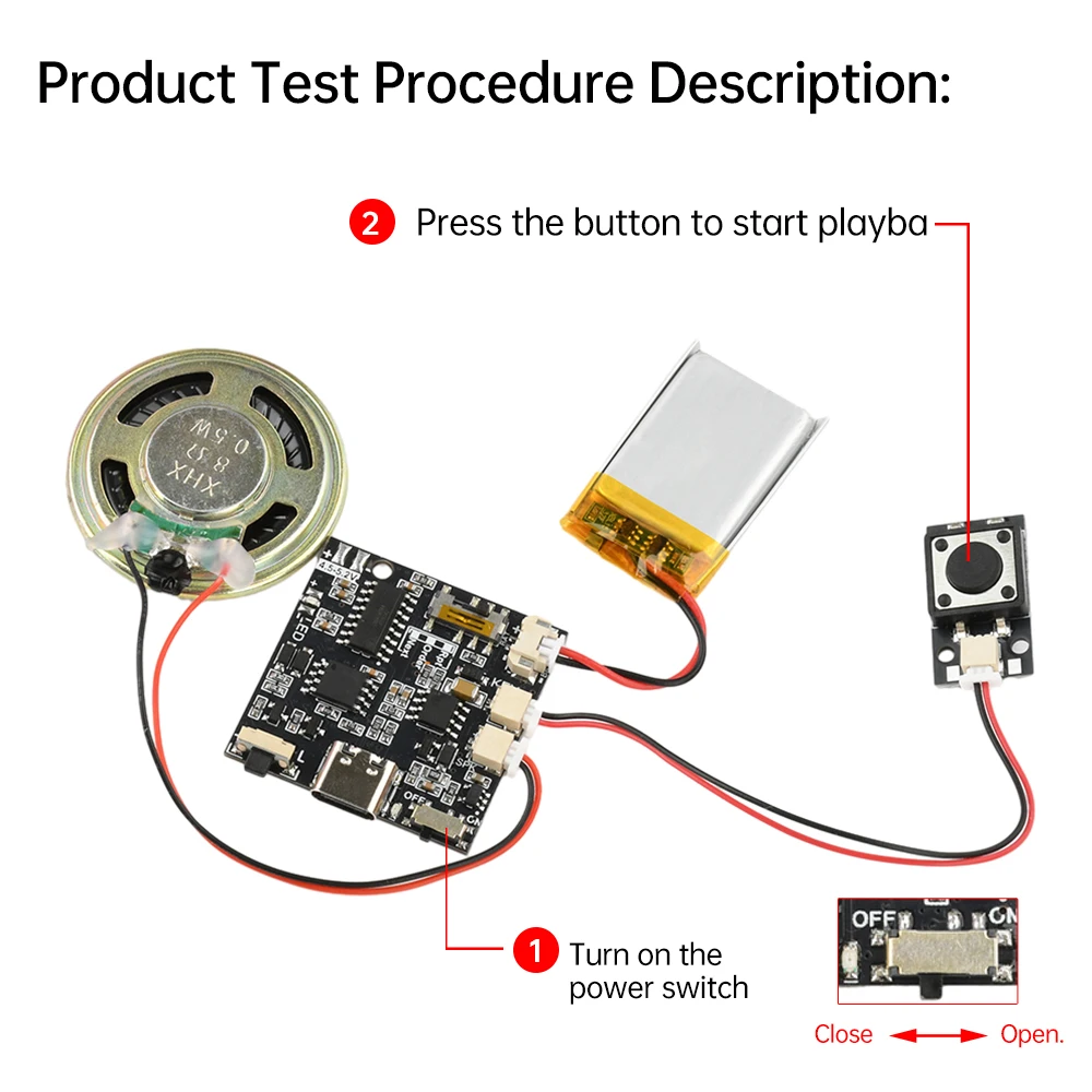 GC06 تسجيل بطاقة المعايدة حركة الإبداعية هدية مربع عيد الميلاد بطاقة عيد ميلاد MP3 تحميل وحدة الصوت نوع C 4M الذاكرة