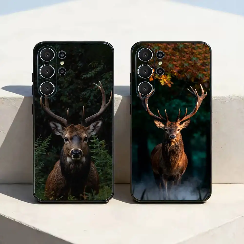 Deer Hunting Camo Phone Case For Samsung S25,S24,S21,S22,S23,S30,Ultra,S20,Plus,Fe,Soft Silicone Black Cover