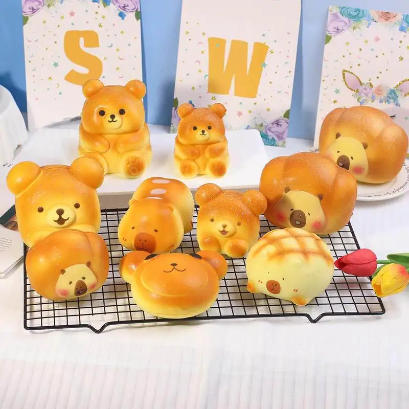 

Kawaii Squishy Slow Rising Squeeze Toy Soft Bear Shiba Inu Toast Stress Relief Simulation Food Model Mochi Toy