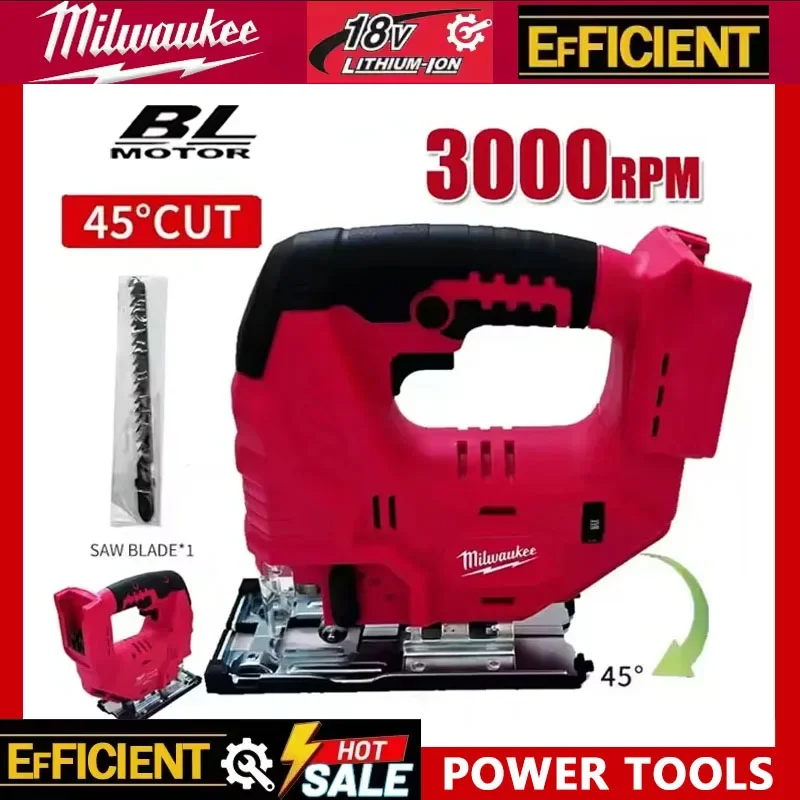 

Milwaukee 18V 20V Battery Brushless Jig Saw 0-45º Cutting 3 Orbital Settings Electric Jigsaw Woodworking Tool Power Tools