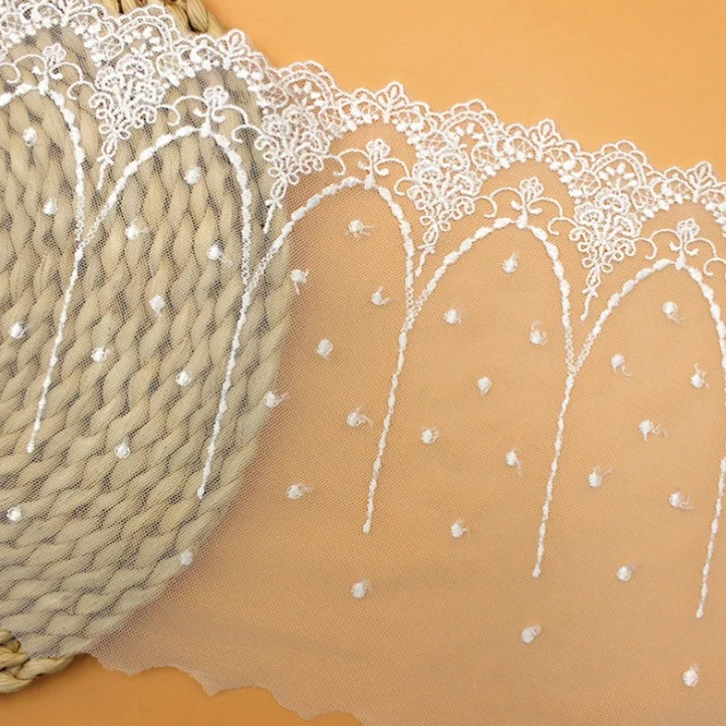 Off white Black Floral Embroidered Lace for Sewing, Guipure Lace, African Lace Fabric Trim, DIY Garment Accessories, 21cm Width