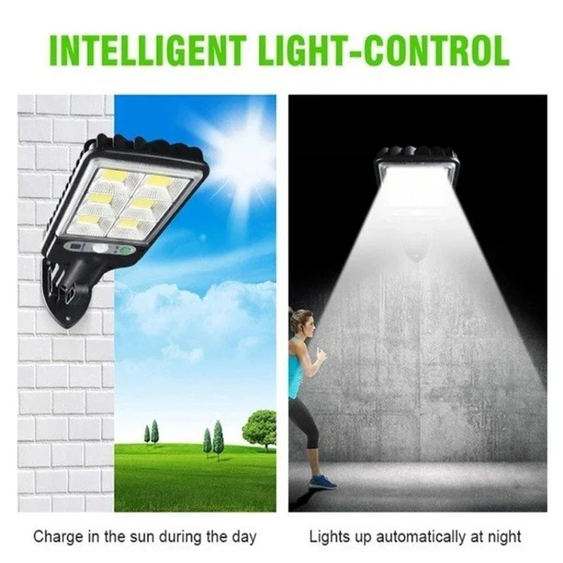 Solar Street Lights Outdoor, Solar Lamp With 3 Light Mode Waterproof Motion Sensor Security Lighting for Garden Patio Path Yard