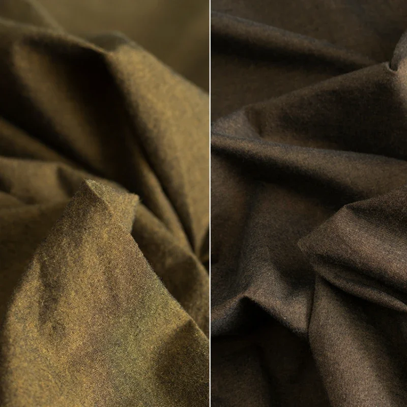 Brown Style Stir Fried Fabric for Vintage Chinese Style Outerwear Shirt Suit Creative Clothing Designer Fabric