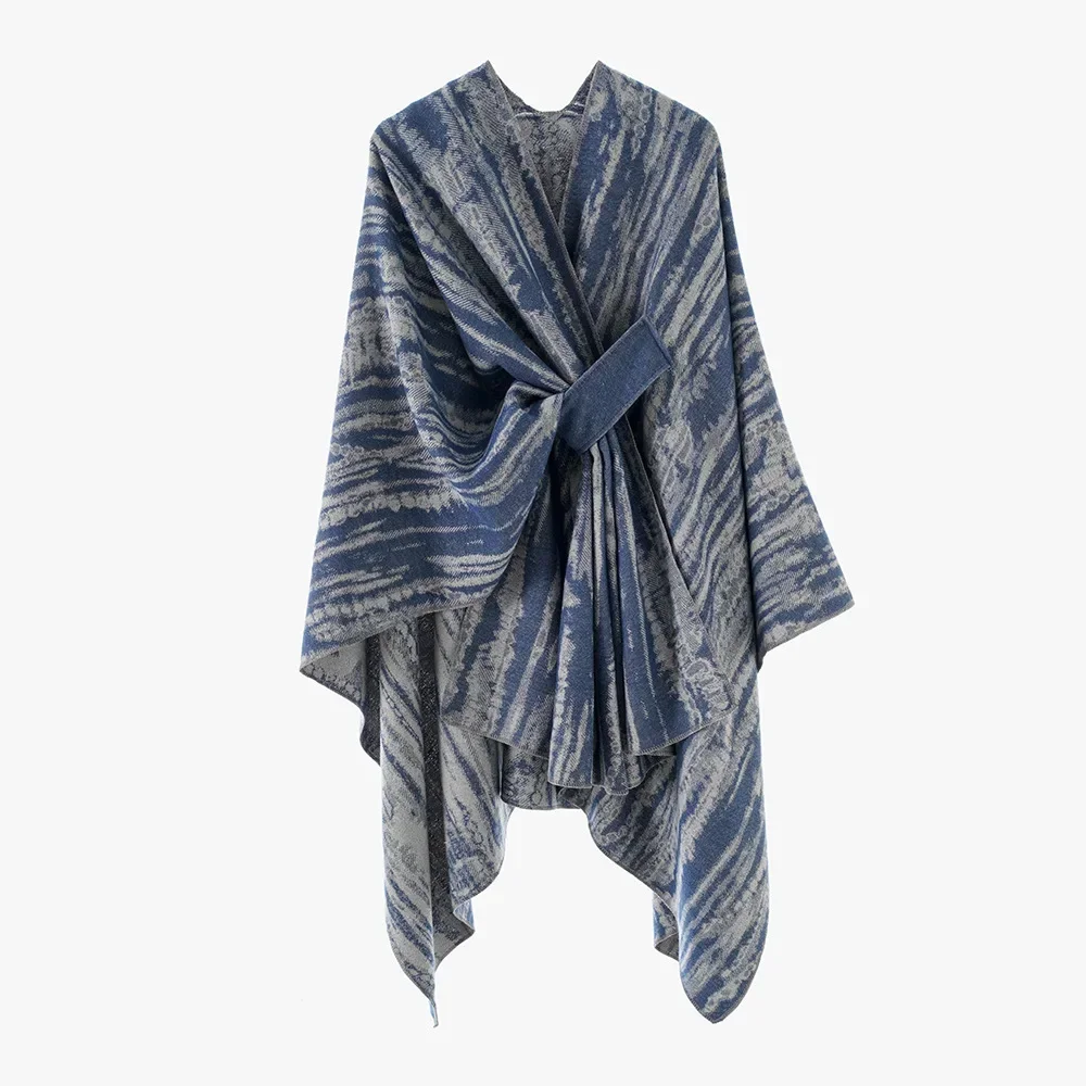 Street Style Retro Zebra Print Tassel Hem Warm Shawl Cocoon Cross Border TEMU New Arrival Winter Warmth Fashion Accessories