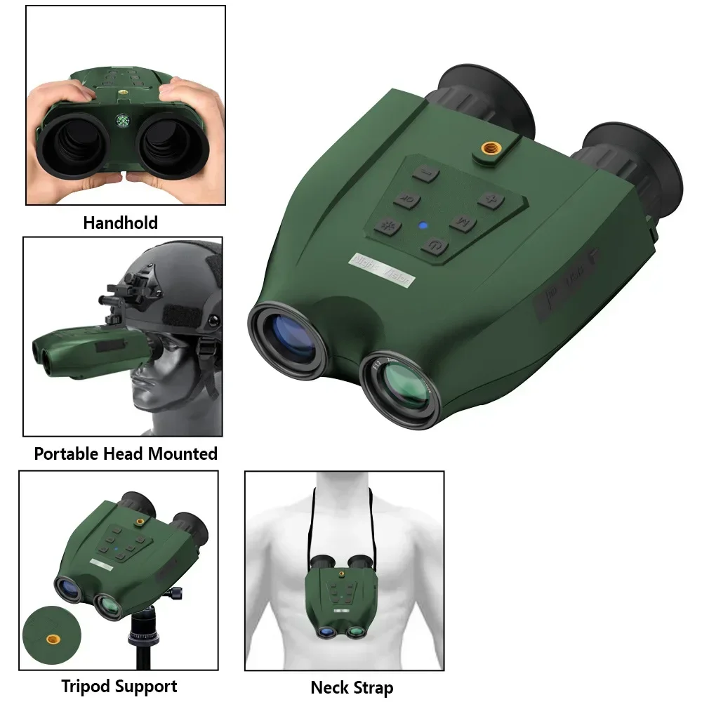 DT-99 2.5KD High-definition Helmet-mounted Dual-lens Dual-screen 3D/VR Naked-eye Compass 6x Optical Zoom Night Vision Device