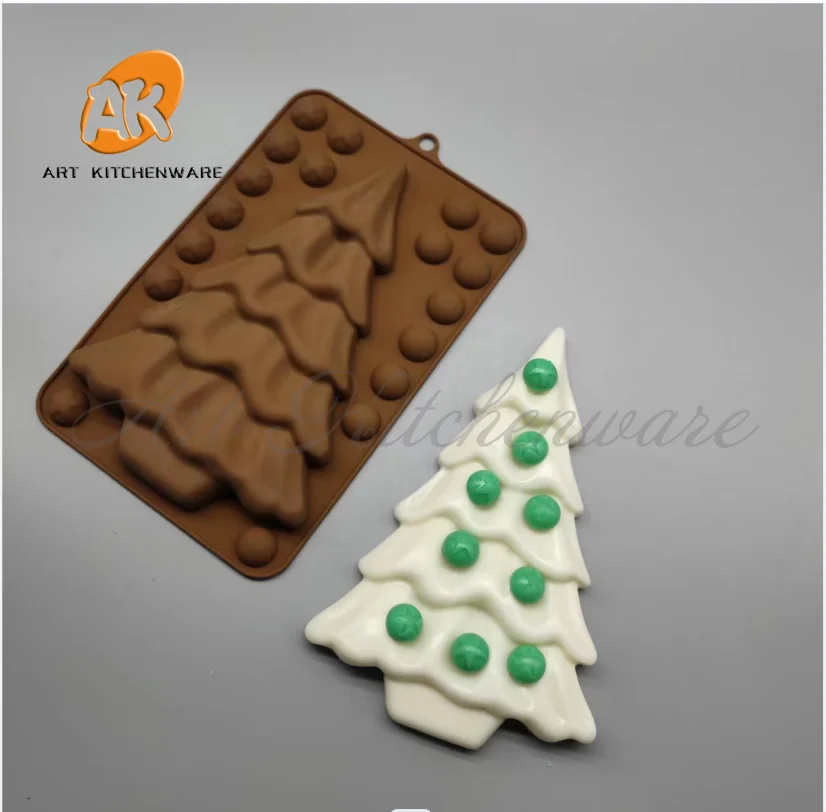 Christmas Tree Chocolate Mold Cake Silicone Cookie Cupcake Molds Soap Mould DIY Rectangle Square Chocolate mold