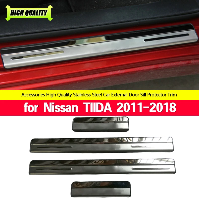 

Car Styling Accessories Stainless Steel Door Sill Scuff Plate for Nissan TIIDA 2011 2012 2013 2014 2015-2018 Welcome Pedal Trim