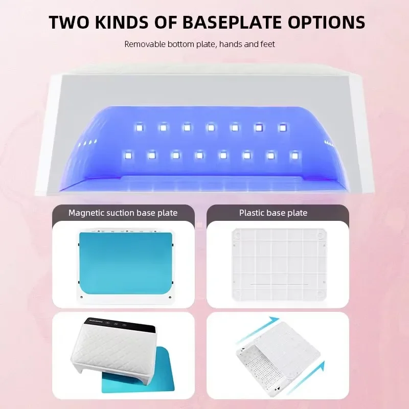 2023 تصميم جديد مساحة كبيرة جدًا لأيدي السحب 178 وات X40 مصباح أظافر LED بالأشعة فوق البنفسجية اللاسلكي مع وسادة يدوية مجفف أظافر قابل لإعادة الشحن