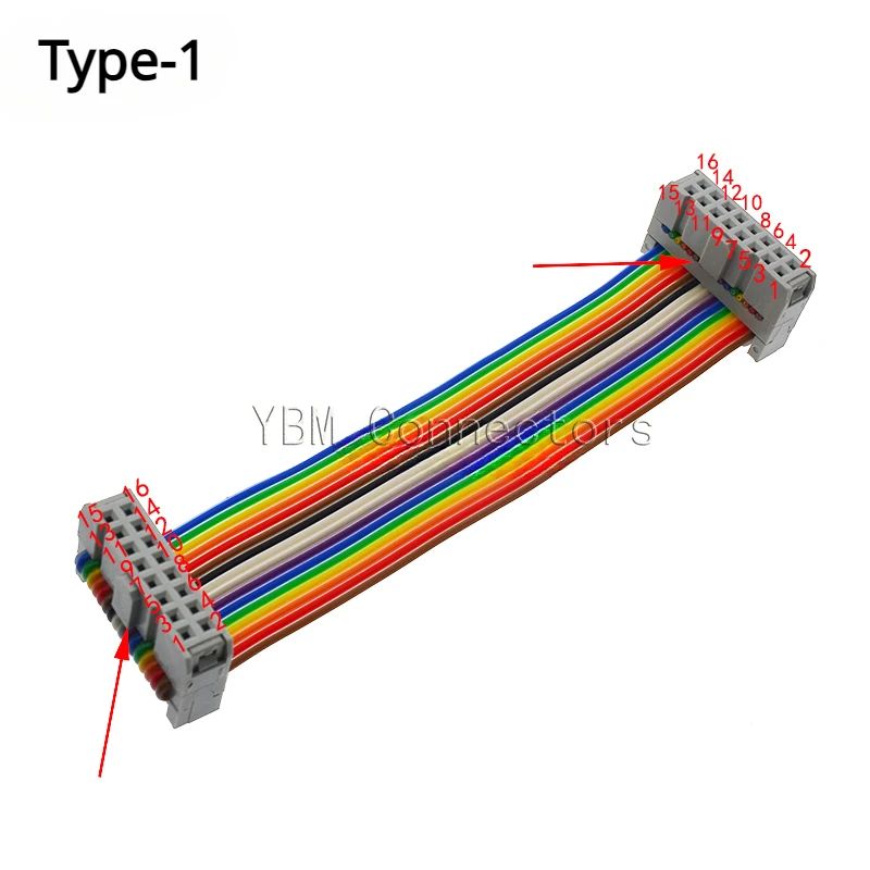 FC/DC3-10P/16P/20/26/30/34/40 Pin 2.54MM pitch Flat Ribbon Male To Female PATA Hard Drive IDE Data Extension Cable Verleng kabel