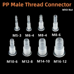 M5 M6 M8 M10 M12 M14 M16 Food Grade PP Straight Through Connectors Aquarium Tank Air Hose Pagoda Joints Irrigation Pipe Fittings