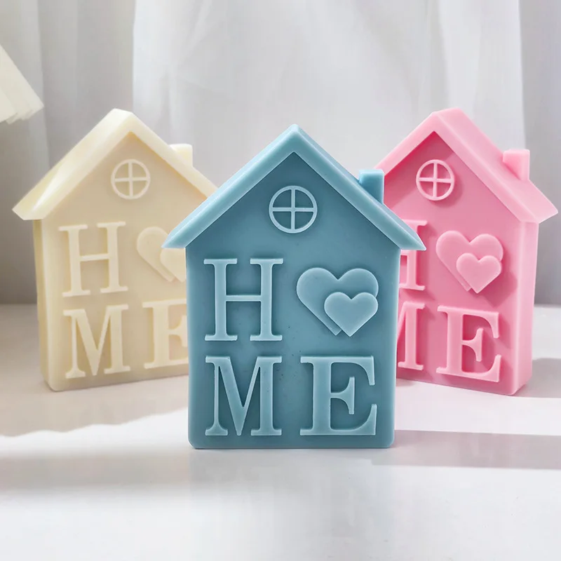 Large DIY Home House Candle Silicone Mold Love House Shape Cake Chocolate Silicone Mold Aromatherapy Candle Mold Home Decoration