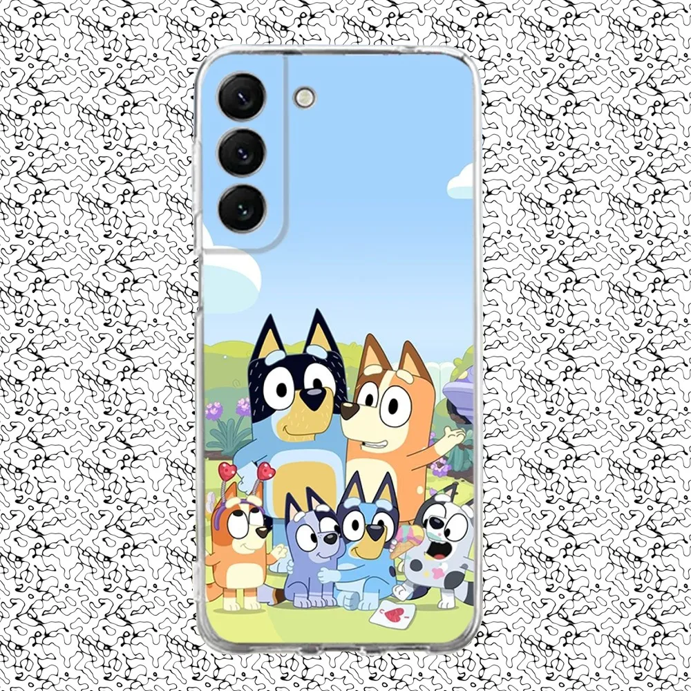 Dog Cartoon B-Bandit C-Chilli Phone Case Silicone For Samsung S 30,23,21,22,20 FE lite,S10,9,PIus Blueies Soft Transparent