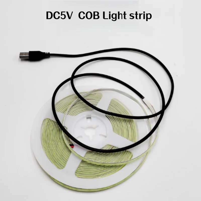 DC5V COB LED Light Strip With USB Power Supply Light 320LED/m High-Density Flexible LED Lamp 3000K/4500K/6500K COB Light Strip