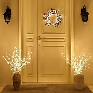 Bateria operado Birch Branch LED Light, luzes festivas brancas, festa de Natal, decoração do casamento, galho, ao ar livre, 1 pc 8 principais vendas raio de sol decoração - №4