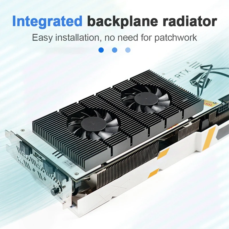 GPU Backplate Radiator Kit Graphics Card Backplane Memory Cooler Dual PWM Fan GPU Heatsink For RTX 3090 3080 3070