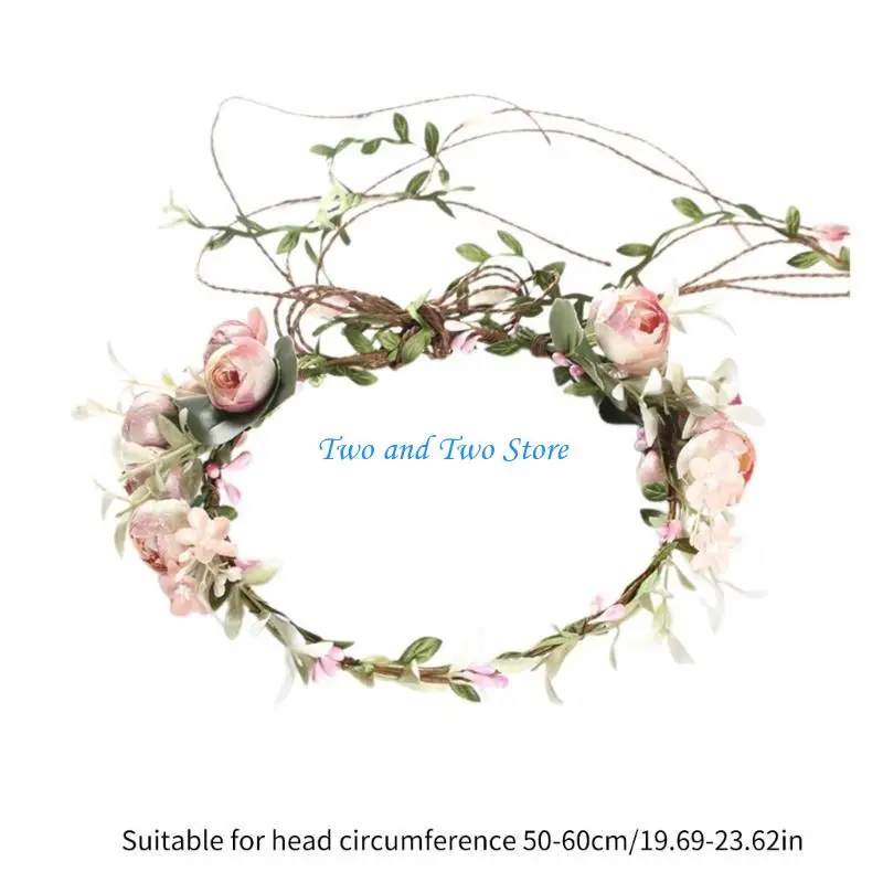 HX6F Colorful Flower Hairband Eye Catching Model Show Tiaras Bride Styling Headband