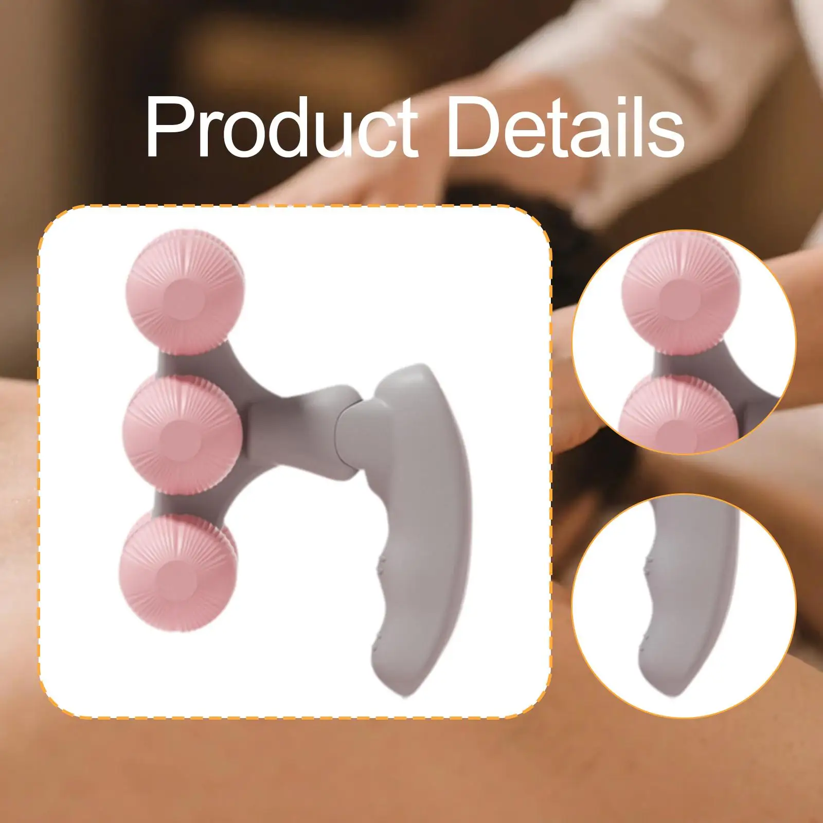 6 Wheel Manual Massage Roller Stick Fascia Relaxation Tool Leg Calf Forearm Neck Massager for Post Workout Relief