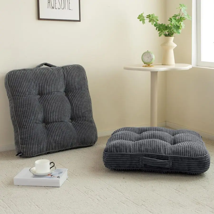 

Подушка для пола для взрослых, подушка для медитации, большая квадратная подушка для сидения в пол, съемный вельветовый чехол с тафтингом, для Tat