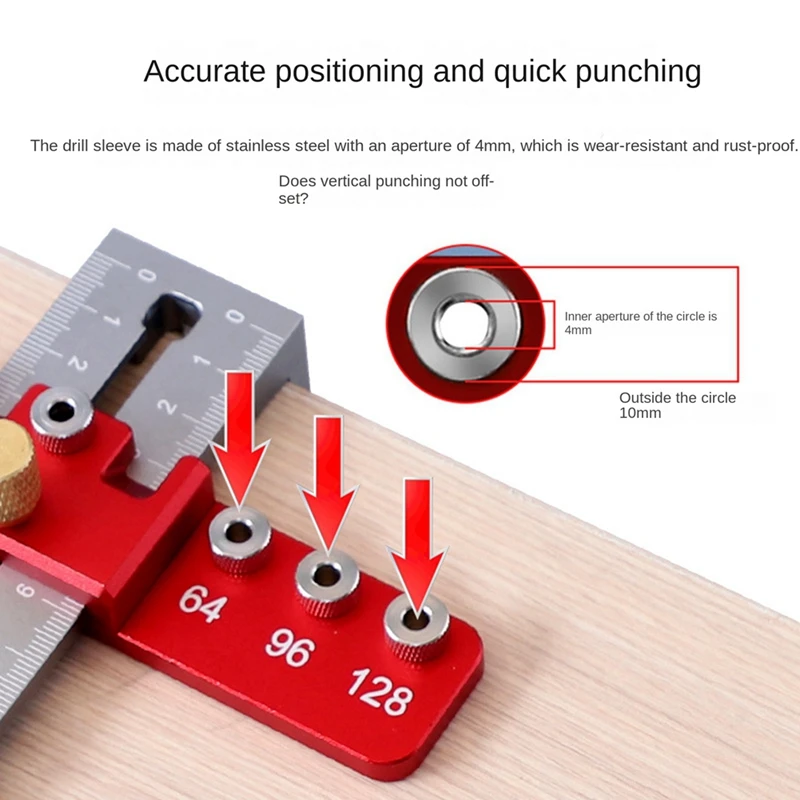 Juego de localizador de perforación de aleación de aluminio, cofre de cajones, manija de puerta, herramienta auxiliar de instalación, mango de carpintería, perforador duradero