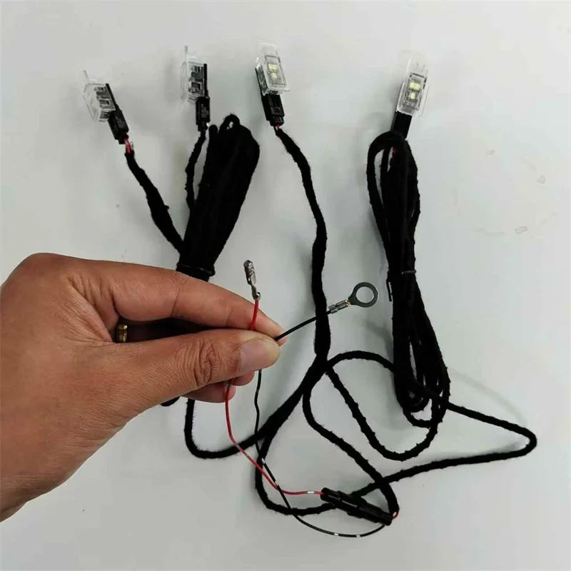لشركة فولكس فاجن جيتا T-Cross ID.4 ID.6 X Tayron T-Roc Talagon سيارة الداخلية الخلفية led القدم ضوء كابل سلك تسخير سطوع ترقية #6
