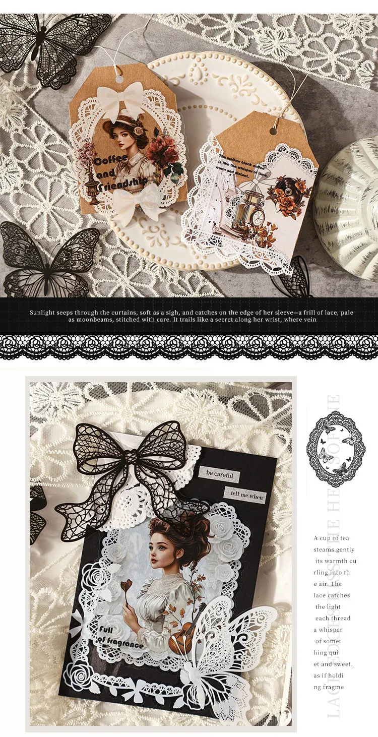20 Teile/paket Spitze Traum Serie Aufkleber Material Perfekt für Journaling Diy Scrapbooking Liefert – Detail 9