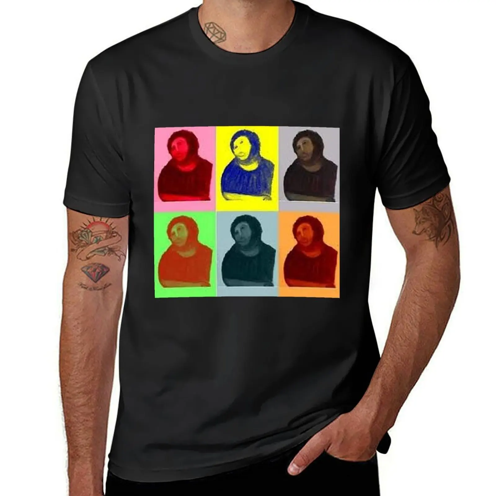 Ecce Homo Warhol Pop Art Style T-Shirt customs funnys boys whites black t shirts for men