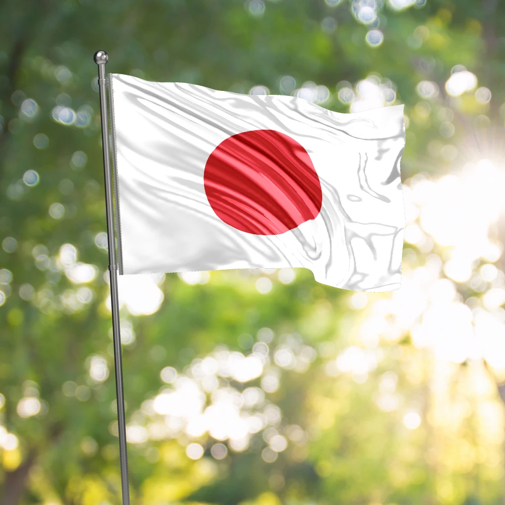 3x5 Ft Japan Flag Vivid Color and Fade proof Canvas Nihon-koku Flags Polyester with Brass Grommets 3 X 5 Ft