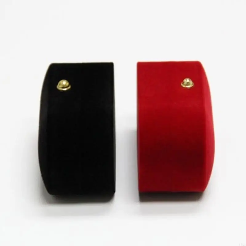 مقترح نطاقات المشاركة الحامل المحمول مزدوج حلقة مربع الخاتم الخاتم تخزين لحالة المخمل مجوهرات حلقة مربع #2