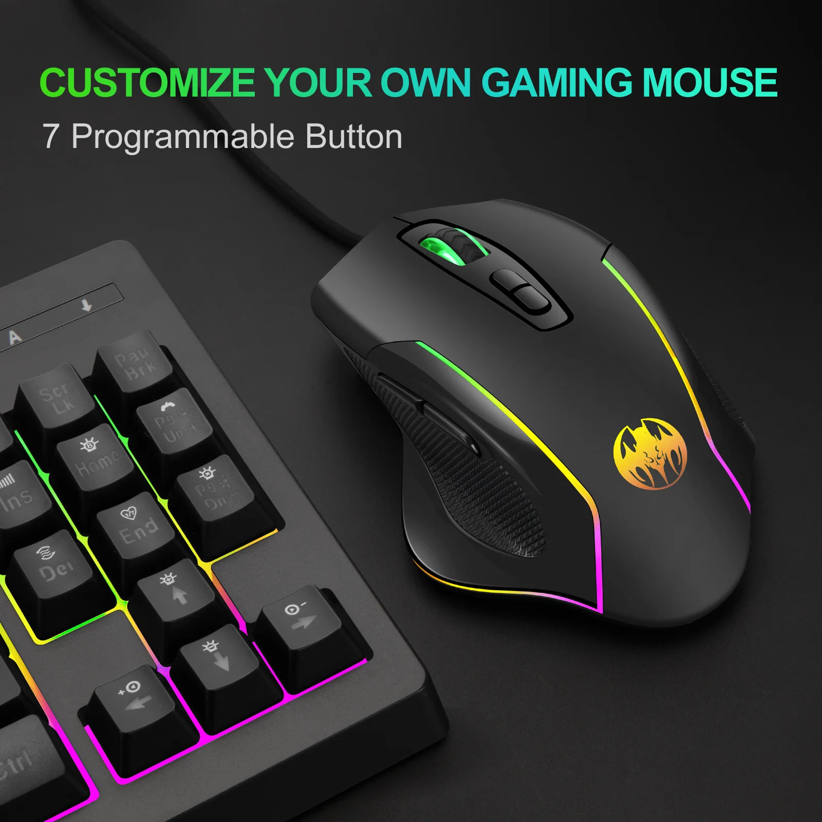 Wired Gaming Mouse LED 6400 DPI USB Computer Mouse Gamer RGB Mice X7 Silent Mause With Backlight Cable For PC Laptop