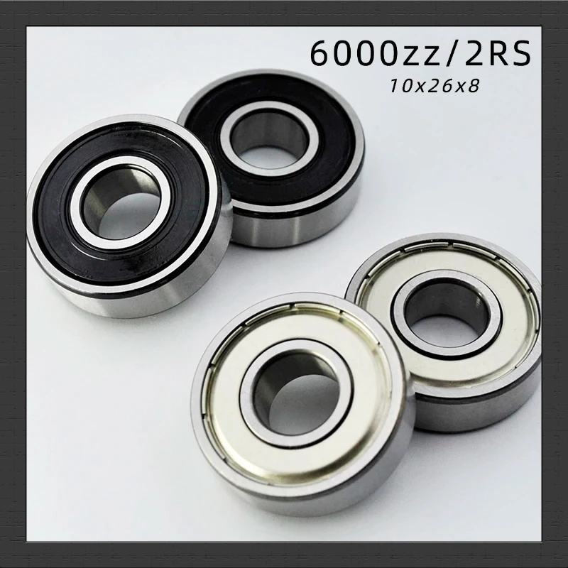 10pcs 6000 2RS ZZ 10*26*8 MM 6000RS 6000Z DDU 2Z Inner Diameter 10 MM Chrome Steel Deep Groove Ball Bearings
