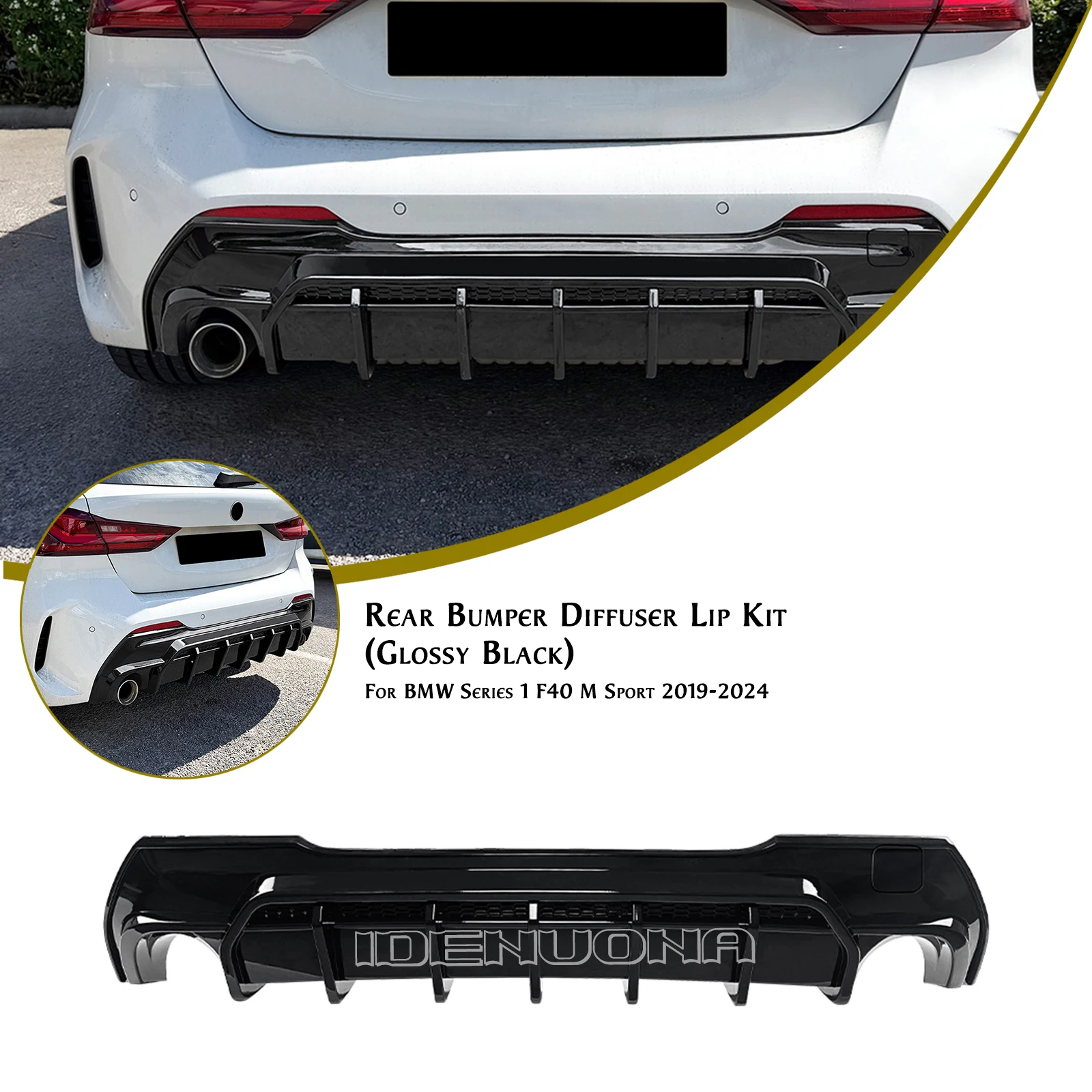 

​ Задний диффузор, нижний спойлер, защита от брызг для BMW серии 1, F40 M Sport 2019-2024 гг.
