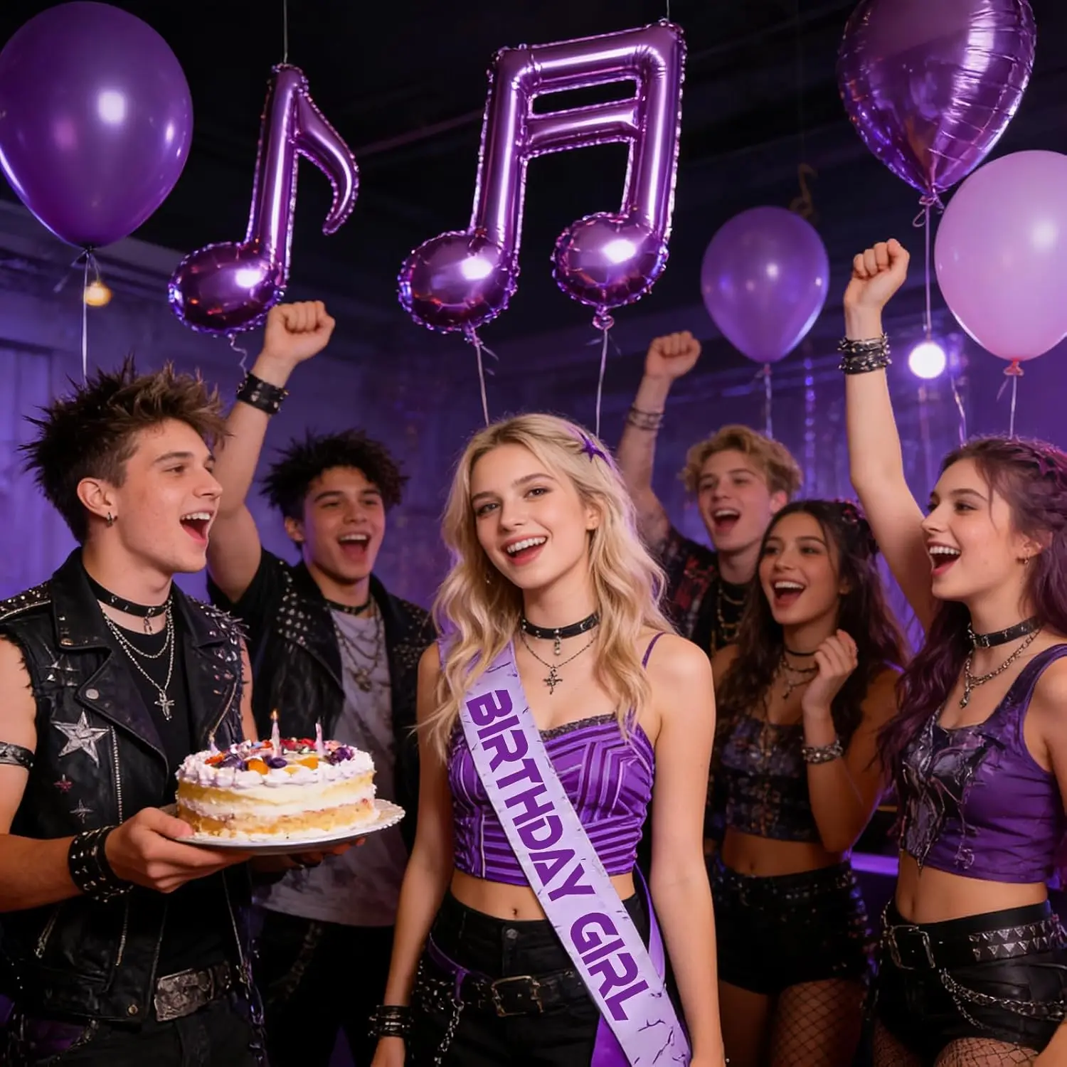 1 Stück Lila K-Pop Geburtstagsschärpe mit Sicherheitsverschluss für Frauen, Geburtstagsparty-Dekorationen, Fotorequisiten – Detail 1