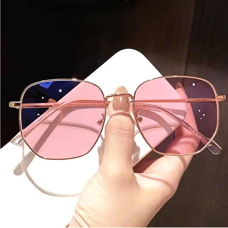 Photosensitive Color Changing Sunglasses Metal Frame Myopia Glasses Korean Women's Reading Glasses 0 To -6.0