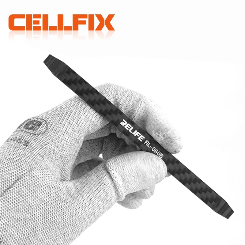 RELIFE RL-060B Carbon Fiber Non Magnetic Disassembly Crowbar For Mobile Phone Electrical Components Battery Touch Repair Tool