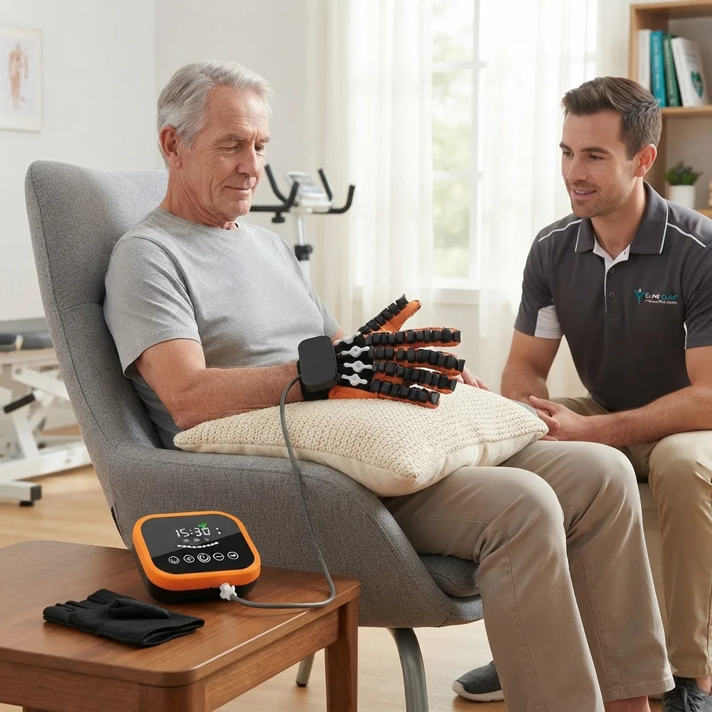 USB Hand Training Device Rehabilitation Robot Gloves Finger Exerciser Orthosis for Stroke Hemiplegia Cerebral Infarction Patient