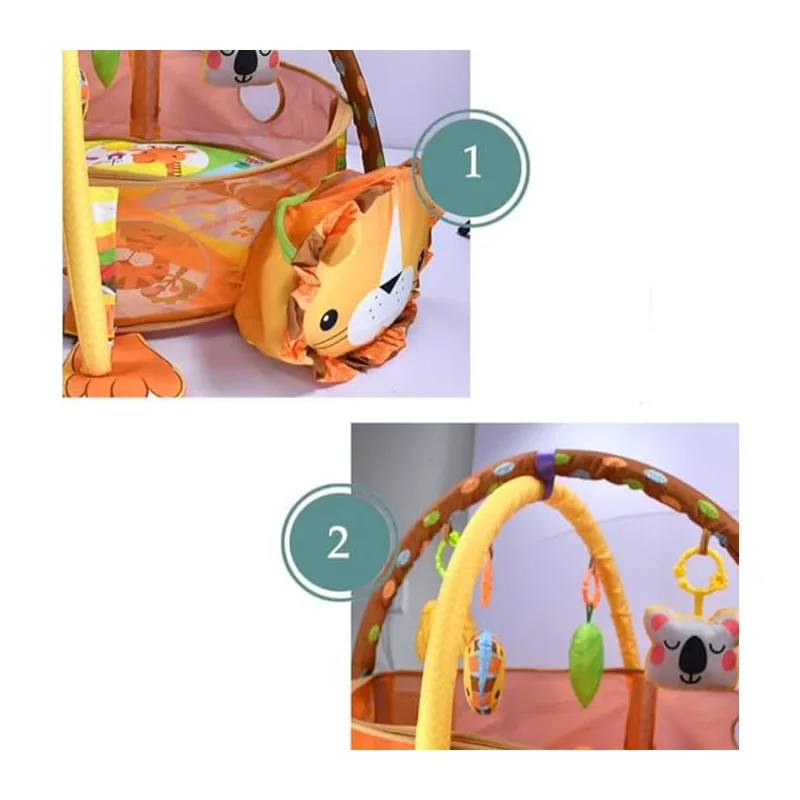 Baby Activity Gym & Playmat  Educational Fitness Mat Cartoon Animals Crawling Game Blanket for Newborns Babies Toddlers Gifts