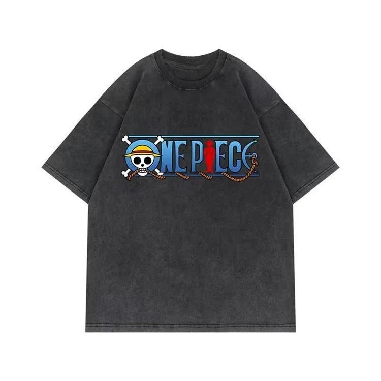 

Anime One Piece Printed Summer Men' Short-sleeved T Shirts Women's Vintage Washed Oversized Gym Y2k Tee Tops Streetwear Harajuku