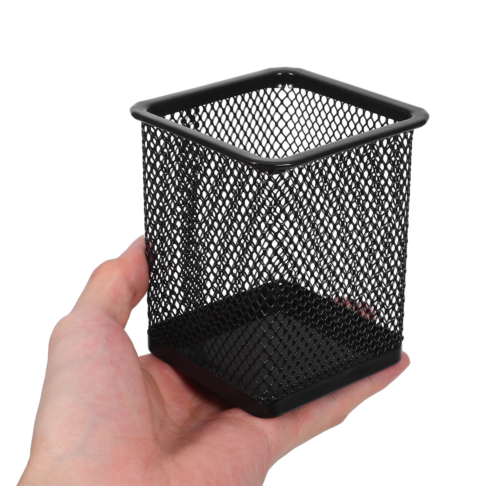 

2 Pcs Metal Hollow Pen Holder Mesh Pencil Container Scratch Resistant Sturdy Lightweight Office for Pens