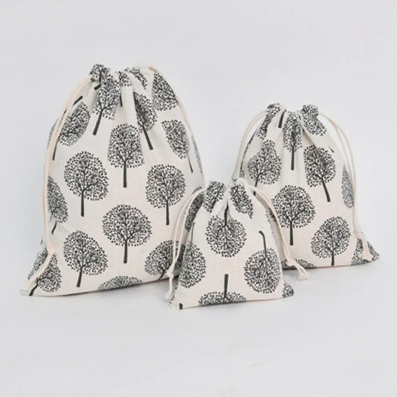 TOUB034-Sac à provisions en coton pour femme, sac à main de proximité, emballage de stockage de vêtements et de chaussures, réutilisable et pliable